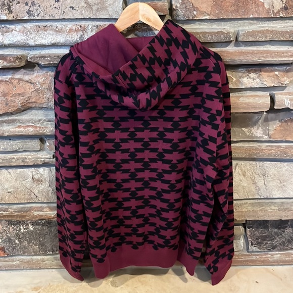Greyson Thunderbird Koko Hoodie Hawkeye Maroon and Black Wool and Cashmere Knit - Picture 6 of 9